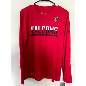 Nike Atlanta Falcons Men's Long Sleeve Red Dri Fit T Shirt Size Small Brand New